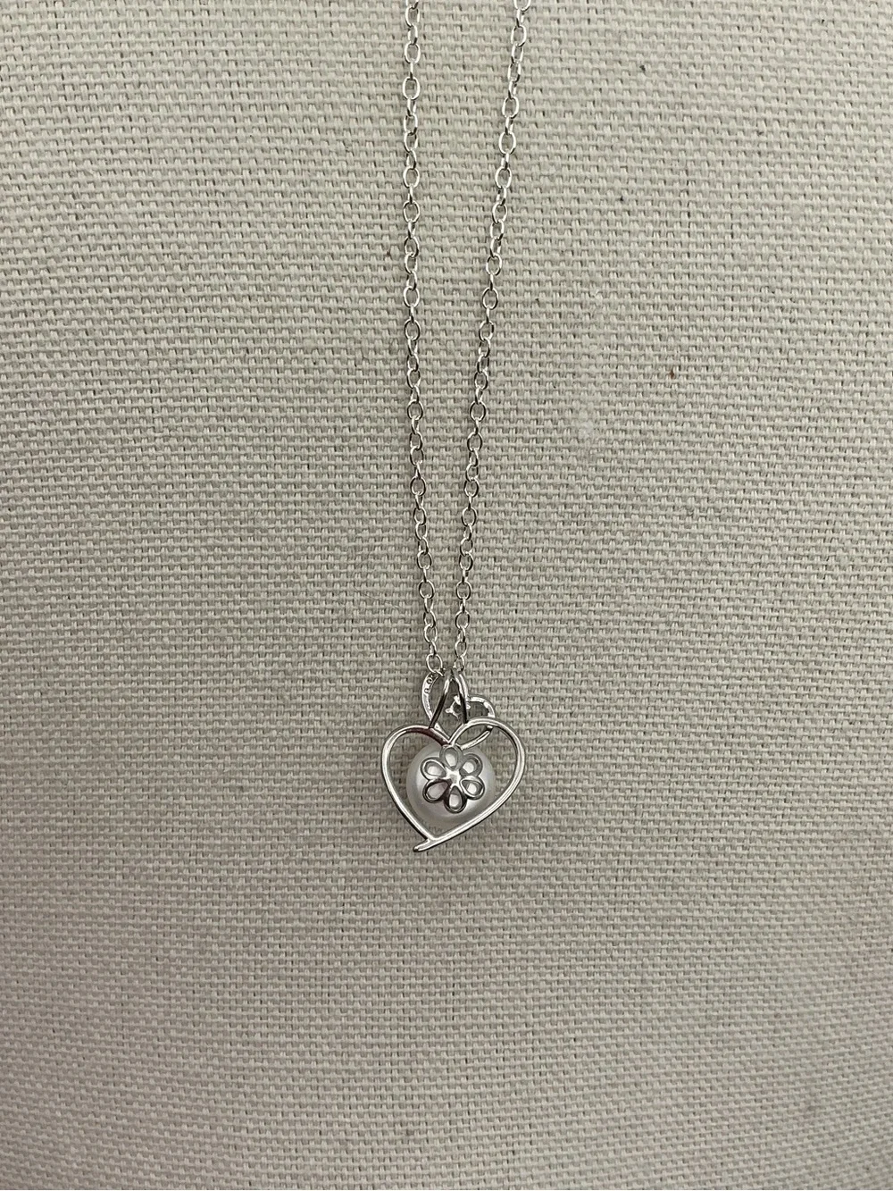 Classic White Pearl Heart Pendant Necklace - Women Jewelry